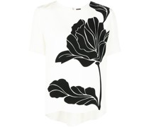 Seidenoberteil mit Blumen-Print