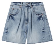 Jeans-Shorts mit Falten