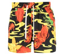 Segelshorts mit Blumen-Print