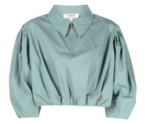 Cropped-Bluse mit Puffärmeln