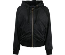 Cropped-Bomberjacke mit Logo-Prägung