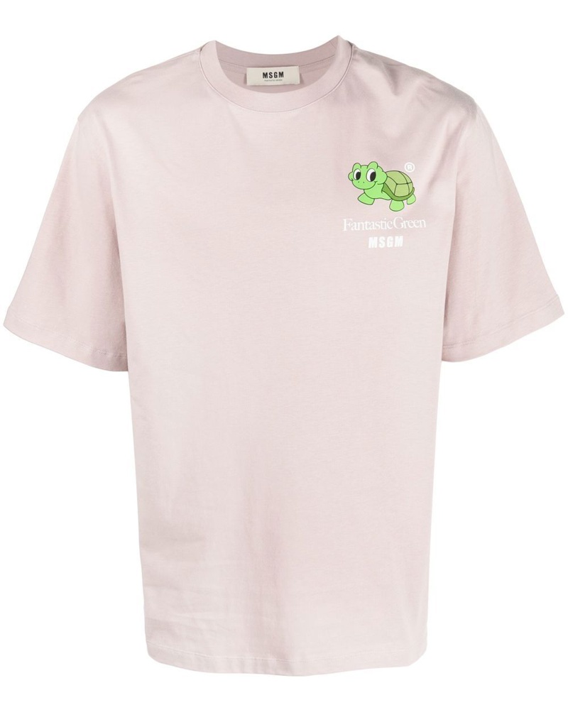 MSGM Damen T-Shirt mit Schildkröten-Print