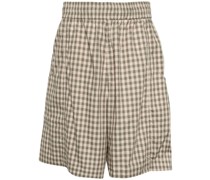 gingham-print cotton shorts