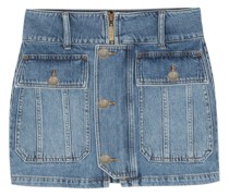 Jeansjacke mit gravierten Logo-Knöpfen
