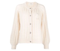 Grob gestrickter Cardigan mit Schleife