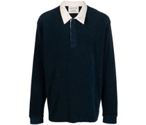 Poloshirt aus Samt mit Kontrastkragen