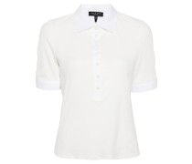 ribbed cotton-modal blend polo shirt