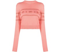 Intarsien-Pullover mit Logo
