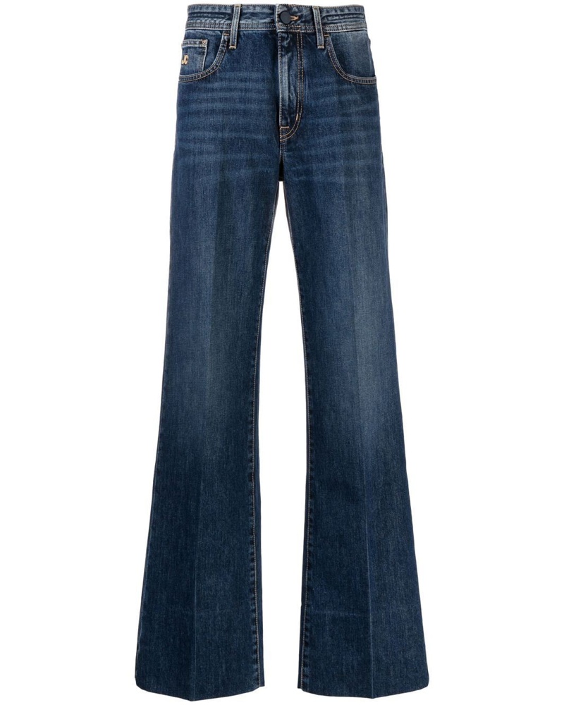 Jacob Cohën Damen Weite Jeans mit Logo-Stickerei Jacob Cohën Damen Weite Jeans mit Logo-Stickerei