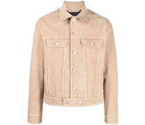 Wildlederjacke mit Logo-Patch