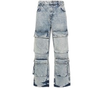 Halbhohe R3CA Straight-Leg-Jeans