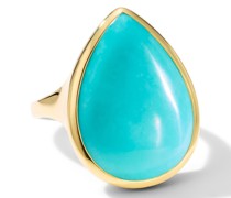 18kt Polished Rock Candy Teardrop Gelbgoldohrringe