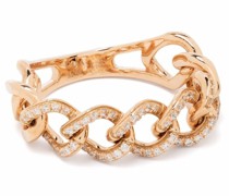 18kt Rotgoldring mit Diamanten