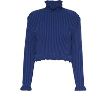 Grob gestrickter Cropped-Pullover