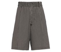 vertical-print cotton-blend shorts