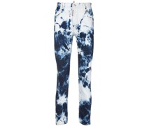 Gerade Hose mit Batikmuster
