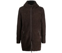 Kapuzenmantel mit Futter aus Shearling