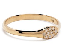 14kt Gelbgoldring mit Diamanten
