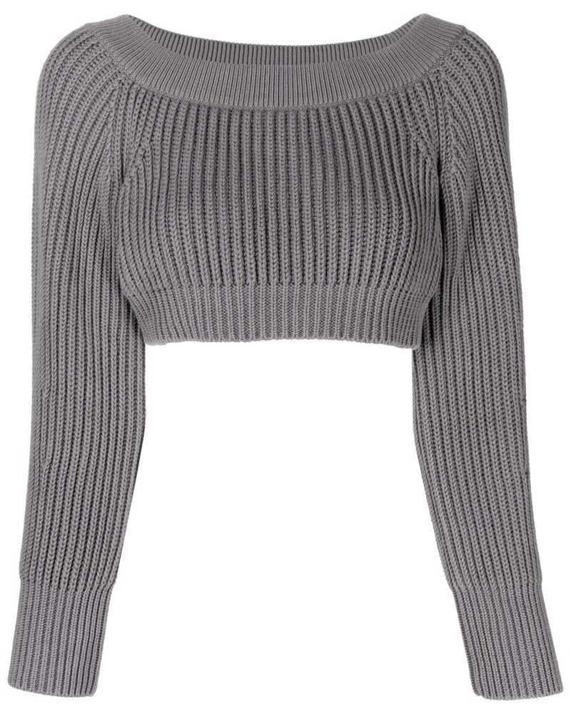 Alexander McQueen Damen Geripptes Cropped-Sweatshirt