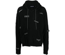Gestrickter Hoodie mit Logo-Patch