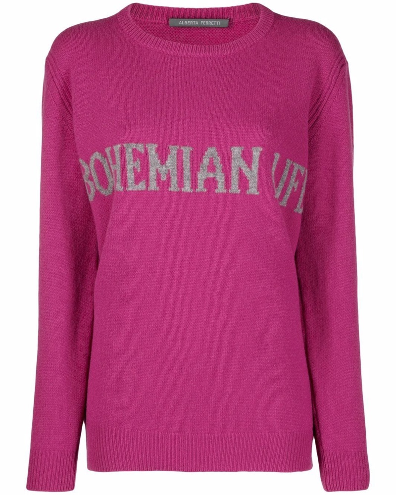 Alberta Ferretti Damen Pullover mit Intarsien-Motiv