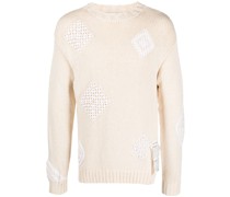 Gerippter Pullover im Patchwork-Look
