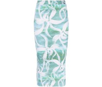Midirock mit Blumen-Print