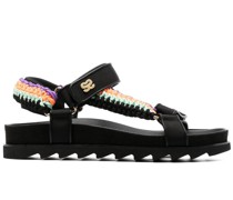 Flache Sandalen mit Klettverschluss
