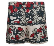 Garden Lattice Shorts aus Leinen