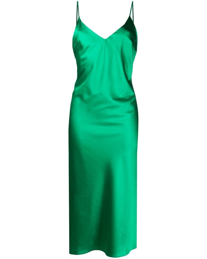 LOULOU Damen x Rue Ra Midikleid mit V-Ausschnitt