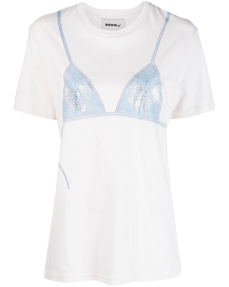 Seen Users Damen T-Shirt mit Kristallen