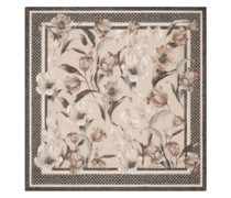 Gestreifter Schal mit Blumen-Print