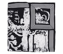 graphic skull-print silk scarf