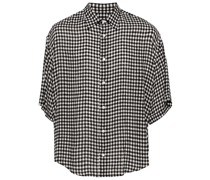 gingham-check short-sleeve shirt
