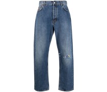Bestickte Straight-Leg-Jeans