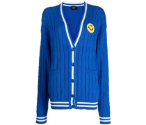 Gerippter Cardigan mit V-Ausschnitt