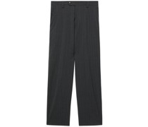 pinstripe wide-leg wool trousers