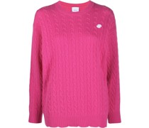 logo-motif cable-knit jumper
