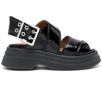 Flatform-Pantoletten mit Schnalle