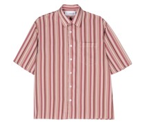 stripe-pattern short-sleeve shirt
