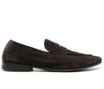 penny-slot suede loafers