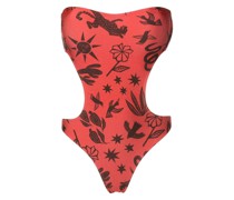 Taylor cut-out printed swimsuit