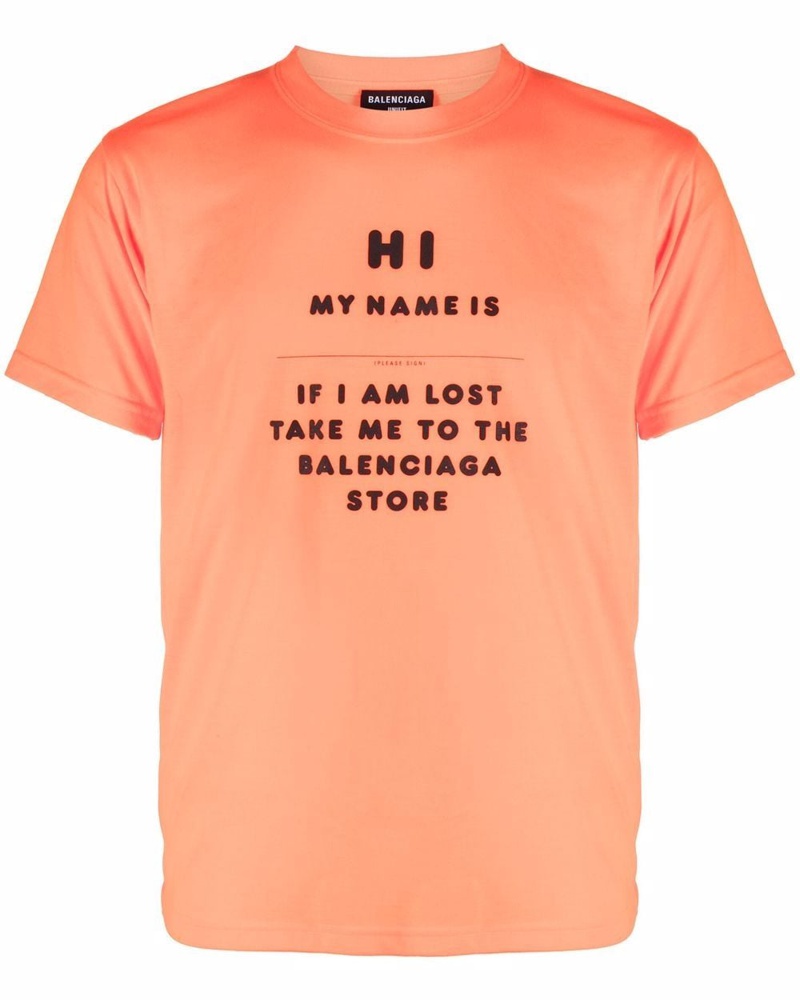 Balenciaga Damen T-Shirt mit Slogan-Print