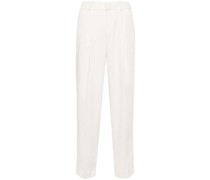 elasticated-waistband cropped trousers