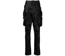 Tapered-Cargohose aus Leder