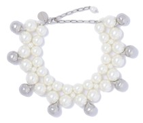 White Bell Halskette mit Perlen