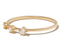 14kt Gelbgoldring mit drei Diamanten