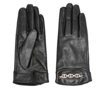 chain-link leather gloves