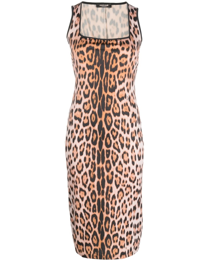 Roberto Cavalli Damen Kleid mit Leoparden-Print EV8285