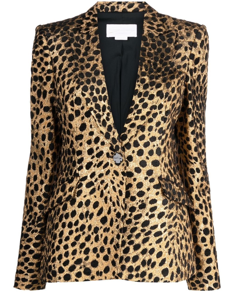 Genny Damen Blazer mit Leoparden-Print